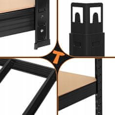 BIGSTREN Metalni stalak za odlaganje 180x90x40cm bez vijaka 200kg po polici crni