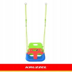 Kruzzel 3u1 PVC dječja ljuljačka sa zaštitom do 30 kg zeleno-plava