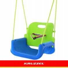 Kruzzel 3u1 PVC dječja ljuljačka sa zaštitom do 30 kg zeleno-plava