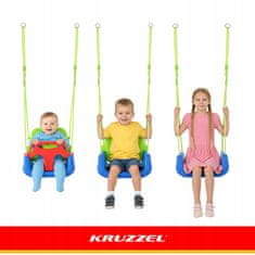 Kruzzel 3u1 PVC dječja ljuljačka sa zaštitom do 30 kg zeleno-plava