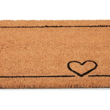 Northix Otirač za vrata u obliku srca od kokosa s protukliznom PVC podlogom