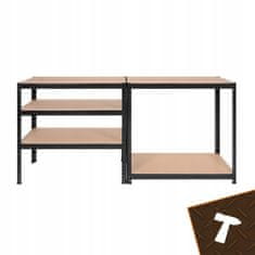 BIGSTREN Metalni stalak za odlaganje 180x90x40cm bez vijaka 200kg po polici crni