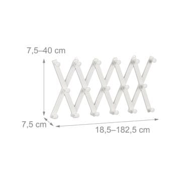 Northix Uvlačiva zidna vješalica za kapute bijela s 17 kuka