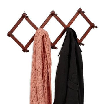 Northix Uvlačiva zidna vješalica za kapute od drveta s 10 kuka