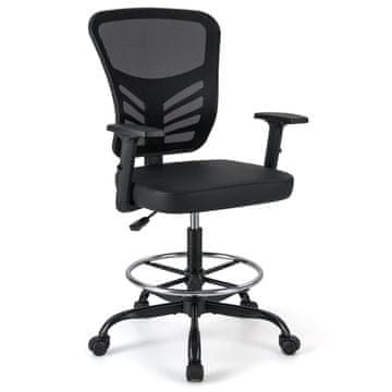 Northix Ergonomska uredska stolica, podesiva visina sjedala 54-75 cm, lumbalna potpora, 360° rotacija