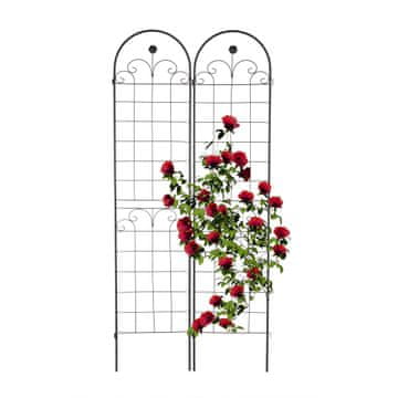 Northix Rešetka 220 cm set od 2 metalne vrtne rešetke crne