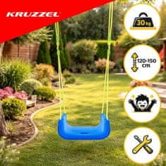 Kruzzel Dječja ljuljačka 3u1 s ogradom - Zelena/Plava