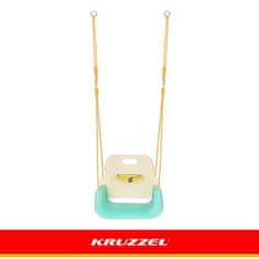 Kruzzel Dječja ljuljačka 3u1 s ogradom - Krem/Tirkizna