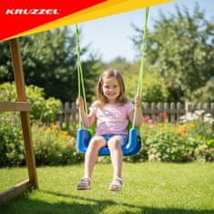 Kruzzel Dječja ljuljačka 3u1 s ogradom - Zelena/Plava