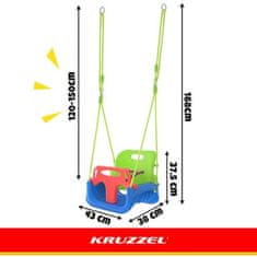 Kruzzel Dječja ljuljačka 3u1 s ogradom - Zelena/Plava