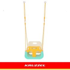Kruzzel Dječja ljuljačka 3u1 s ogradom - Krem/Tirkizna