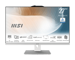 MSI All-in-one Modern AM272P 1M-1222XEU Core 7 / 16GB / 1TB SSD / 27" FHD / NoOS / bela - adjustable stand