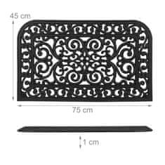 Northix Gumena otiračica za vrata s ukrasnim ornamentima i protukliznom podlogom