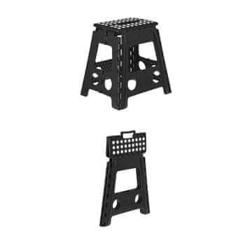 Northix Sklopiva stolica XL crna – lagana, prenosiva i izdržljiva