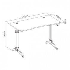 White Shark Gaming desk FIRE SHADOW / 120x60x18