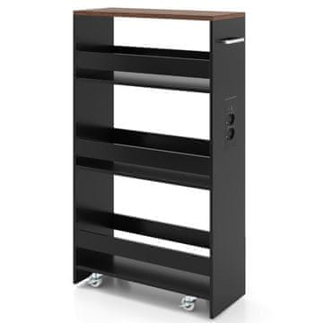 Northix Tanka kolica za pohranu 20cm 4 razine s USB AC punjačem
