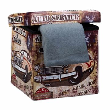 Northix Tabure s prostorom za pohranu – Trend motiv, 40L