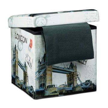 Northix Tabure s prostorom za pohranu – Trend motiv, 40L