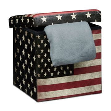 Northix Tabure s prostorom za pohranu 40L sklopivi dizajn Trend motiv