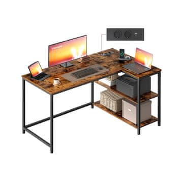 Songmics Ugaoni radni stol 120x80x76 cm smeđi