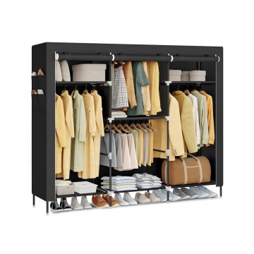 Songmics Ormar od tkanine 45x127x180 cm Crni