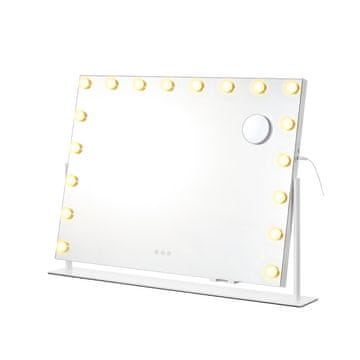 Songmics Ogledalo za šminkanje 58x43 cm Bijelo