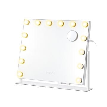 Songmics Ogledalo za šminkanje 58x43 cm Bijelo