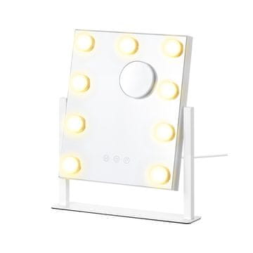 Songmics Ogledalo za šminkanje 58x43 cm Bijelo