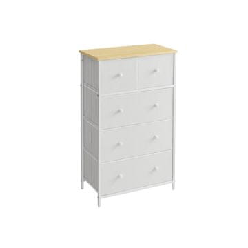 Songmics Komoda 5 tkanih ladica 30x56x93 cm bijela