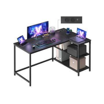 Songmics Ugaoni radni stol 120x80x76 cm Crni