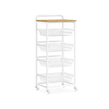 Songmics Kolica za posluživanje 4 razine 317x40x95 cm smeđa