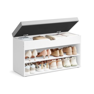 Songmics Klupa za cipele 30x80x44 cm Bijela