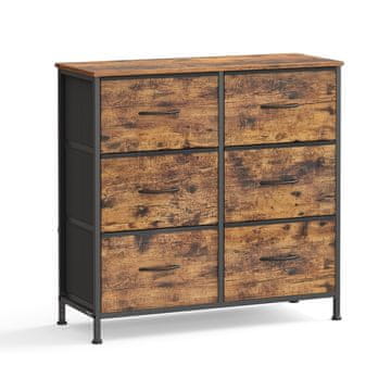 Songmics Komoda 6 tkanina ladice 30x767x737 cm smeđa