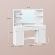 Songmics Toaletni stol 40x107x144 cm Bijeli