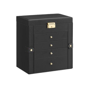 Songmics Kutija za nakit 15x26.2x28 cm Crna