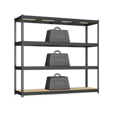 Songmics Čvrsta polica s 4 police 60x200x183 cm crna