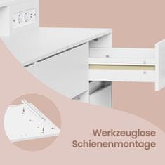 Songmics Toaletni stol 40x107x144 cm Bijeli