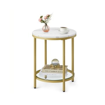 Songmics Stolić za kavu s 2 razine 45x55 cm bijeli moderan