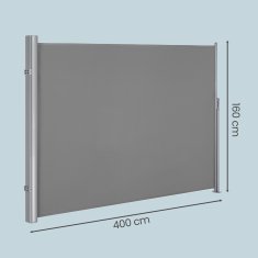 Songmics Bočni tende 160x400 cm siva