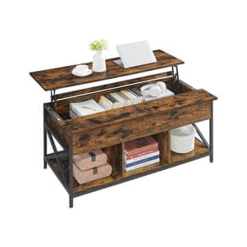 Songmics Stolić za kavu 60x120x48-62 cm smeđi