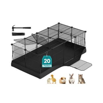 Songmics Igraonica za male životinje 123x63x415 cm Crna