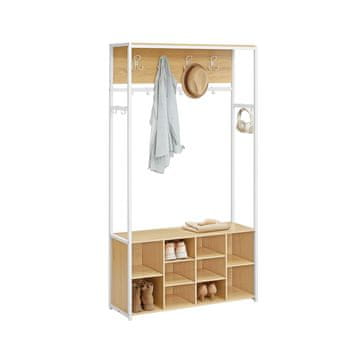 Songmics Vješalica za kapute 32x100x180 cm smeđa