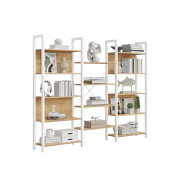 Songmics Polica za knjige s ljestvama 158x24x166 cm smeđa