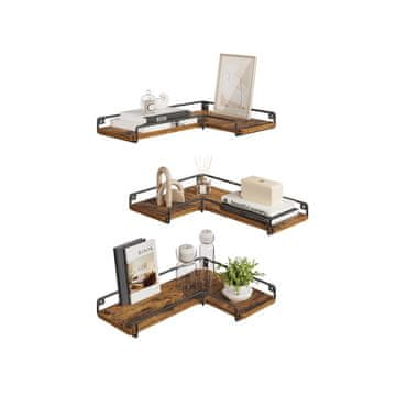 Songmics Set kutnih polica 2 komada 40x29x14 cm smeđa