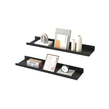 Songmics Set zidnih polica 3 komada 10x40x25 cm crne boje