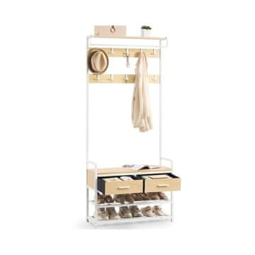 Songmics Vješalica za kapute s klupom za cipele 30x804x1816 cm smeđa