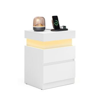 Songmics Noćni ormarić 35x40x55 cm Bijeli