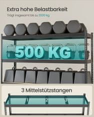 Songmics Čvrsta polica s 4 police 60x200x183 cm crna