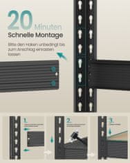 Songmics Čvrsta polica s 4 police 60x200x183 cm crna