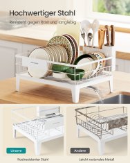 Songmics Oslon za sušenje posuđa 31x42x185 cm Bijeli